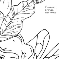 Digital File - Bee Fairy Line Art Drawing Printable Valentine Clip Art Digi Stamp Download