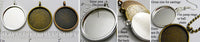 20mm Circle Pendant Tray Plain Style Smooth Back (Select Color, Amount, or Optional Insert)