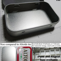 Empty Metal Tin for DIY Watercolor Pans or Craft Container Blank Altoids Mint Box Size