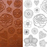 Unmounted Rubber Stamp Set Flower Collage #Bouq-M02