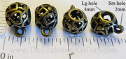 Pendant Hangers Filigree Geometric Shapes Openwork Ball Bronzetone Five Pack