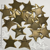 16 pieces - Bronzetone Starfish Pin Back Brooch Jewelry Trays 25mm x 25mm x 1mm Square Setting with Glass Photo Covers