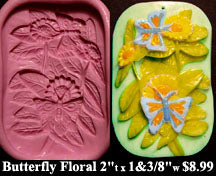 Flexible Push Mold Butterfly and Floral Sunflowers Panel