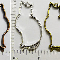 Open Back Larger Cat Shape Frame 25mm x 47mm x 3mm