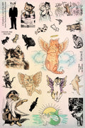 Unmounted Rubber Stamp Set Cat Art #Cats-M05