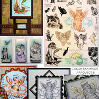 Cats M05 Rubber stamp digi file download digital printable collage animal kitty kitten 4