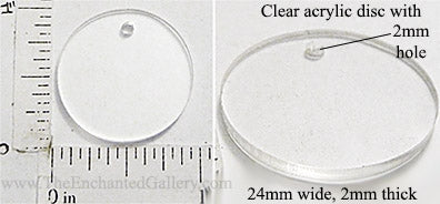 Laser Cut Acrylic Clear 24mm Circle Charm with Hole 5 Pack