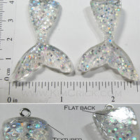 Resin Mermaid Tail Pendant Charm Focal Bead for Ocean Theme DIY Jewelry (3 Pack)
