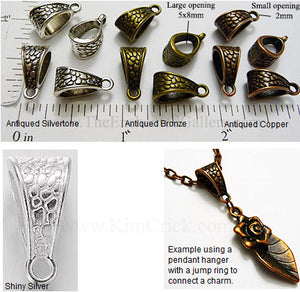 Necklace Bail Jewelry Connector Cobblestone Path Texture Pendant Hanger