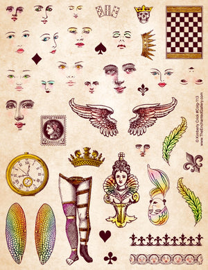 Unmounted Rubber Stamp Set Paper Doll Collage #Colg-113