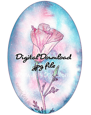Digital File - Poppy Flower Botanical Floral Colorful Pastel Color Clip Art Printable Nursery Painting Watercolor