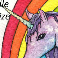 Digital File - Unicorn Rainbow Colorful Nursery Kids Room Wall Art Watercolor Painting Printable