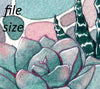  Digital File - Succulent Zebra Cactus House Plant Pot Pebble Pastel Pattern Colorful Watercolor Painting Printable 