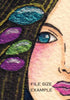  Digital File - Art Nouveau Lady Decor Bookmark Panel Watercolor Painting Colorful Card Making Printable Download 