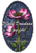  Digital File - Wild Roses Floral Jackson's Art Watercolor Botanical Painting Instant Download 