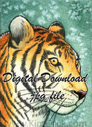  Digital File - Tiger Animal Wild Cat Watercolor Painting Nursery Art Print Printable Instant Download 