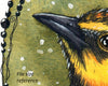 Digital File - Beaded Oval Bird Portrait Roman Szmal Watercolor Painting Printable Animal Art Download 