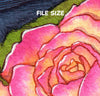 Digital File - Blue Finch Bird Watercolor Painting Rose Flower Botanical Printable Art Download