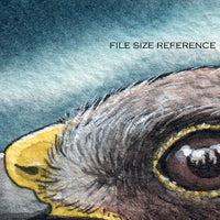  Digital File - Red-shouldered Hawk Bird of Prey Watercolor Painting Animal Art Printable Instant Download 