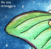  Digital File - Luna Moth Night Moon Watercolor Painting Insect Art Printable Instant Download 