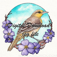  Digital File - Bullock's Oriole Bird Watercolor Painting Female Coloration Animal Art Printable Instant Download 