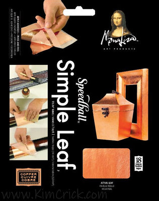 Copper Simple Leaf (Easy Peel Backing) Metal Foil Gilding Mona Lisa Speedball 18 Square Sheets 
