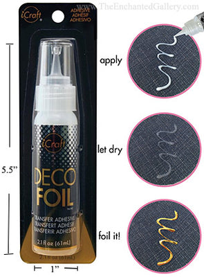 Deco Foil transfer adhesive 2ox applicator tip bottle gold leaf metal gilding foiling glue