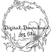 Digital File - Floral Cosmos Flower Ink Line Drawing Artwork Clip Art Adult Coloring Book Download