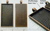25x50mm Rectangle Textured Domistyle Pendant Tray Copper (Select Amount or Optional Insert)