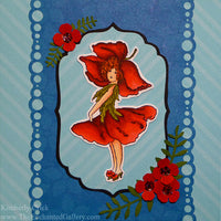 Unmounted Rubber Stamp Set Flower Dress Art #Dres-M07