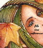 Digital File - Greek Dryad Tree Spirit Watercolor Artwork Color Painting Clip Art Printable Download