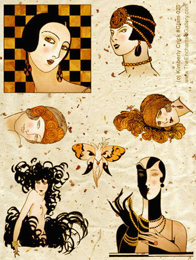 Unmounted Rubber Stamp Set Vintage Fashion #Glam-020 | Kimberly Crick