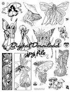 Digital File - Collage Sheet Vintage Fantasy Fairy Tale Art Nouveau Digi Stamp Set High Resolution Printable #Tale-124