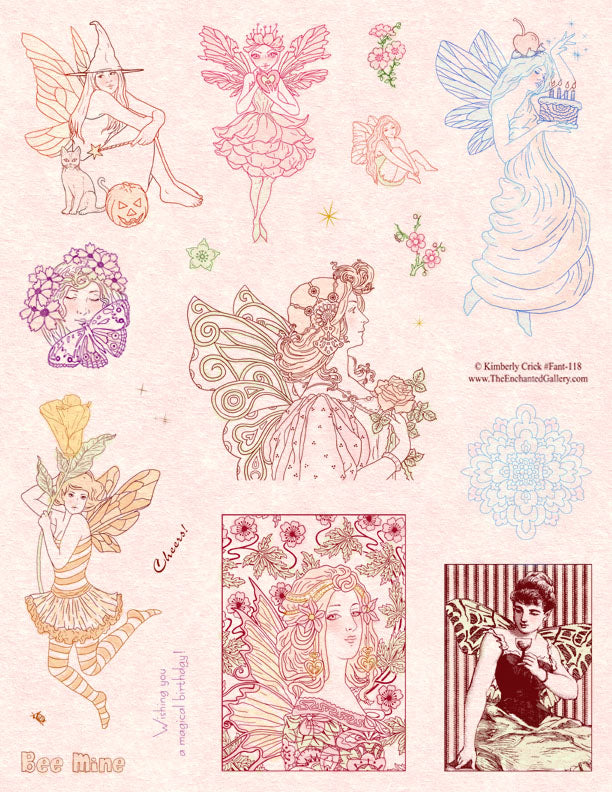 高評価レビュー Fantasy Set Stamp Rubber Unmounted Fairy #Fant-118 Art その他