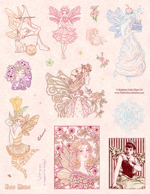 Unmounted Rubber Stamp Set Fantasy Fairy Art #Fant-118