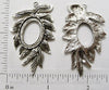 Open Back Fern Leaf With 14mm x 20mm Oval Opening Antiqued Silvertone Frame Jewelry Pendant