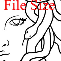 Digital File - Medusa Star Background Line Drawing Artwork Clip Art Download
