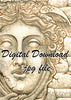  Digital File - Medusa Greek Gorgon Stone Statue Gray and Buff Titanium Watercolor Painting Printable Art Download 