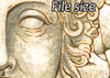  Digital File - Medusa Greek Gorgon Stone Statue Gray and Buff Titanium Watercolor Painting Printable Art Download 