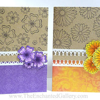 Unmounted Rubber Stamp Set Flower Collage #Bouq-M02