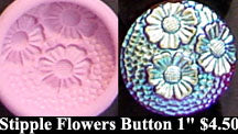 Flexible Push Mold Stipple Flowers Button