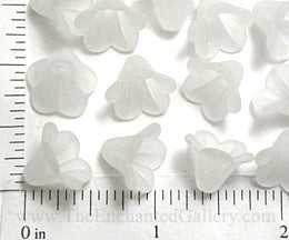 Frosted Translucent Clear White Acrylic Flowers 14mm (20 Pack)