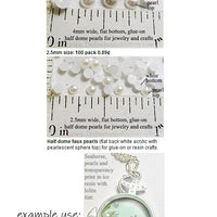 Mini Pearl Half Dome Glue-On or Resin Inclusion (Select A Size)