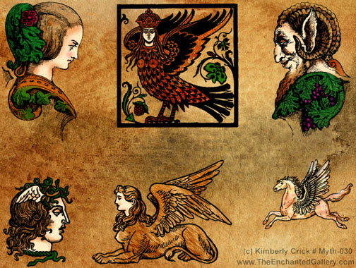 Unmounted Rubber Stamp Set Greek Mythology #Myth-030