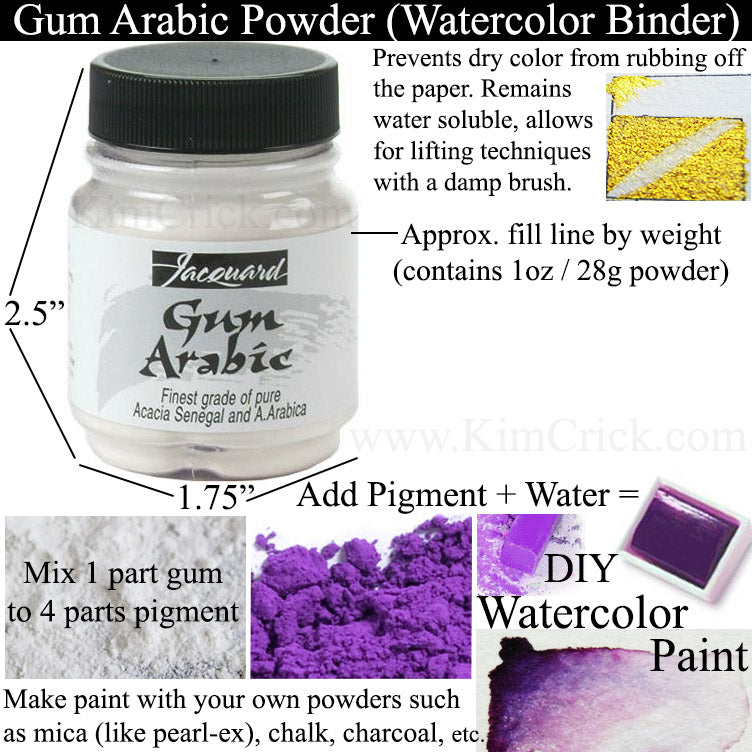Gum Arabic Powder for DIY Watercolor Paint Making Supplies 1oz Jacquard