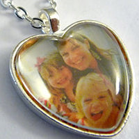 25mm Heart Shaped Locket Pendant Tray with Glass over Photograph 