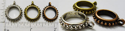 Open Back 12mm Hobnail Studded Ring Round Hangers