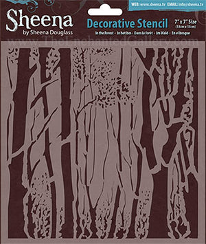 Sheena Douglass Crafters Companion 7x7 Stencil In The Forest