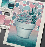 KC PAINTING - Isaro watercolor succulent zebra cactus potted plants