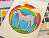 Kimberly Crick original painting for sale watercolor unicorn rainbow